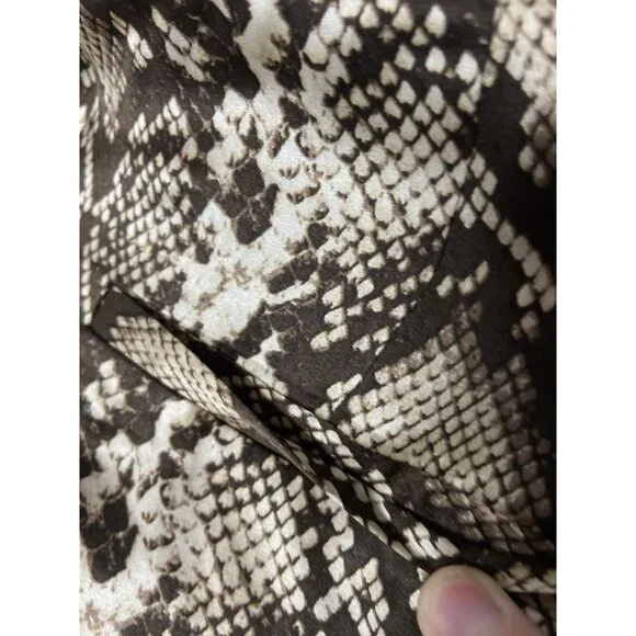Nili Lotan Womens Snakeskin Print Wide-Leg Cropped Pants Size 4